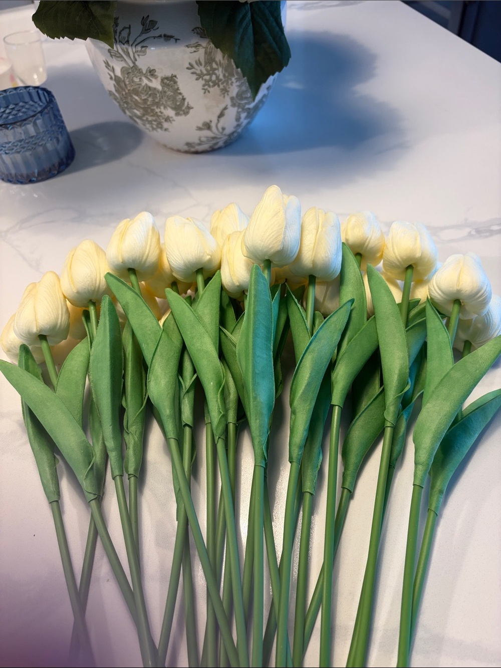 White Artificial Tulip Stem Bouquet - Unbranded